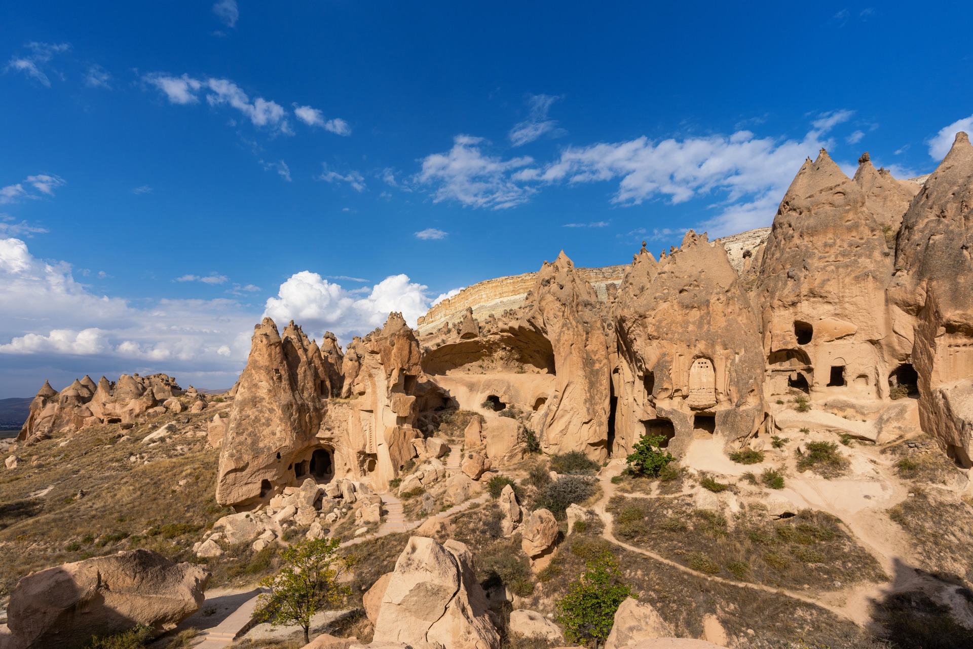 Cave town in zelve valley cappadocia in turkey