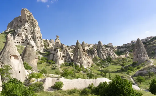 Fairy chimneys of Cappadocia on the fully-by-road Turkey route