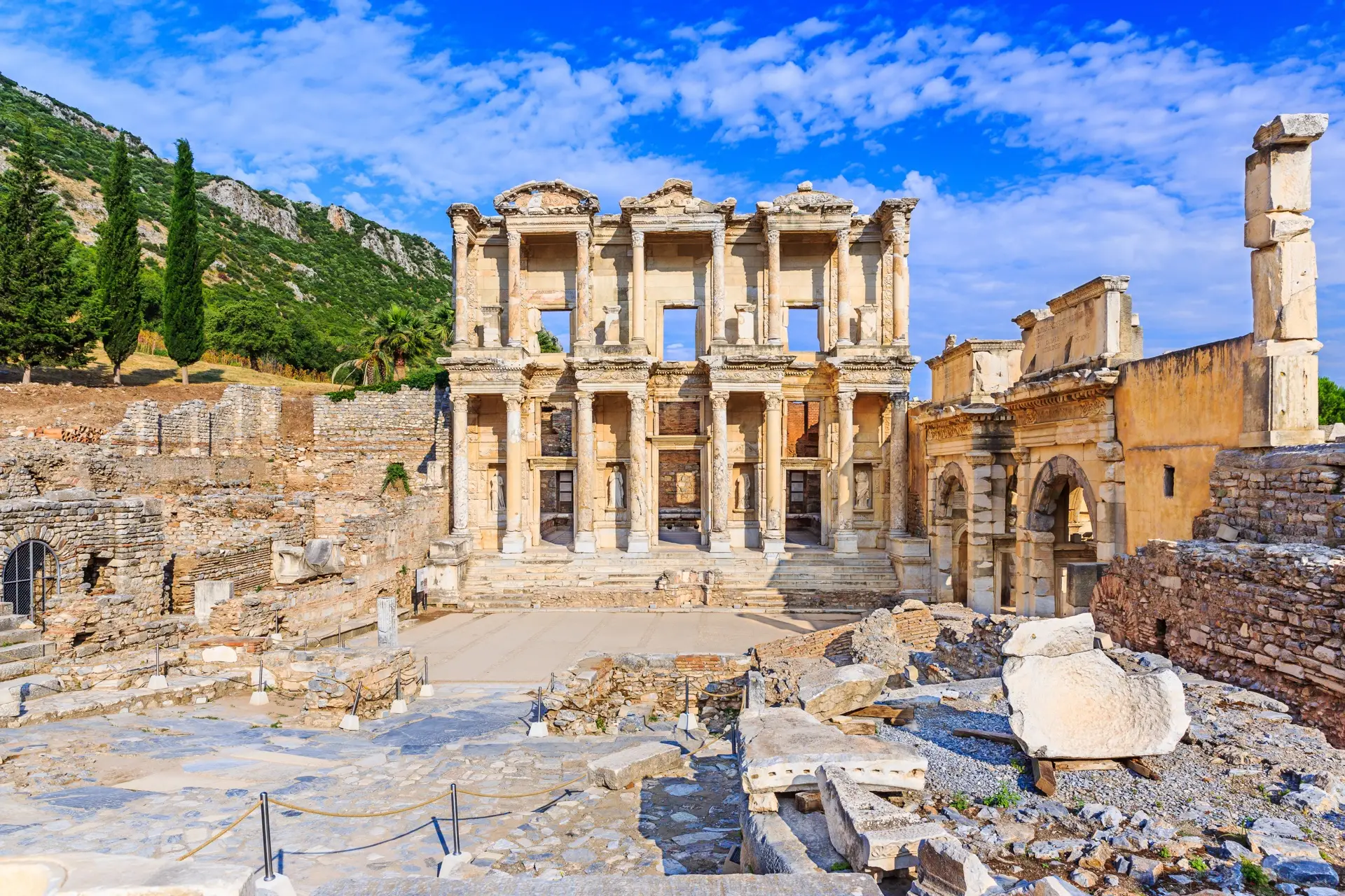 The two-storey façade of the Library of Celsus at Ephesus