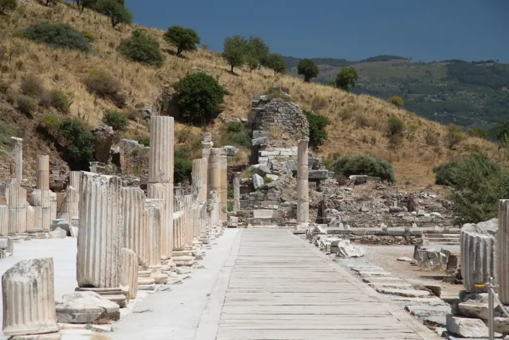 The colonnaded marble street through the ruins of Ephesus, one of the two regions added on the eight-day circuit