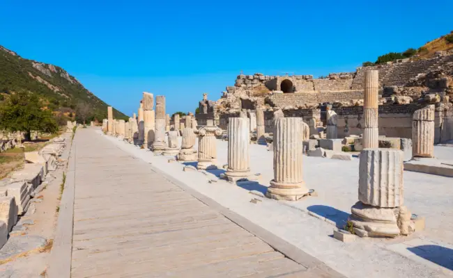 Odeon small ancient theatre in ephesus city in turkey