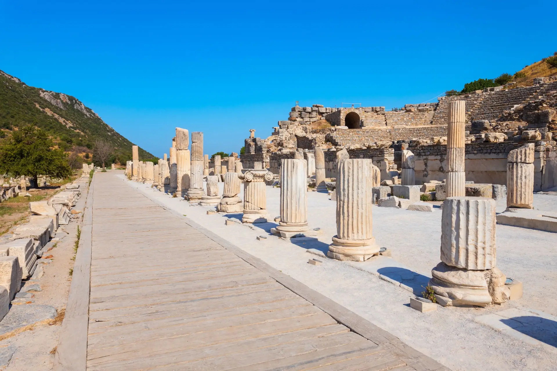 The Odeon, the small covered theatre of Ephesus, seen from the orchestra