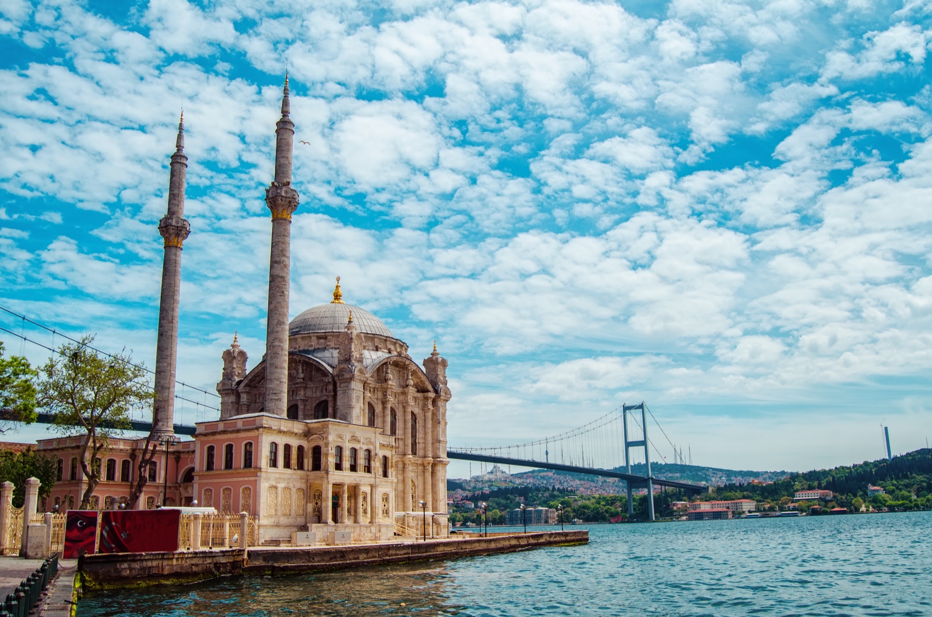 Ortakoy Mosque below the Bosphorus Bridge, Istanbul