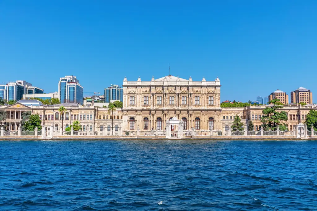 Dolmabahce Palace on the shore of the Bosphorus in Istanbul