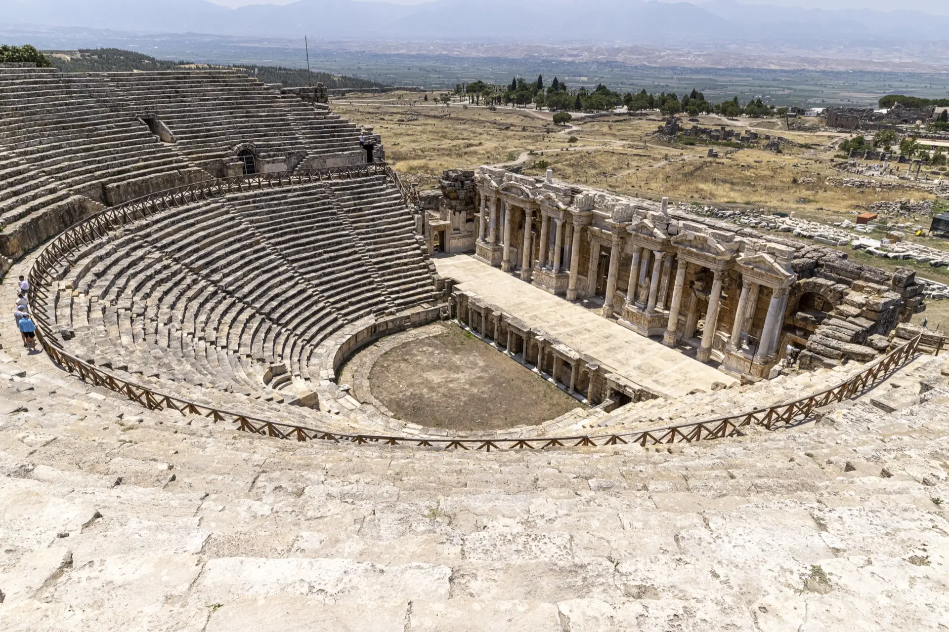 The Roman theatre at Hierapolis above Pamukkale with almost no visitors